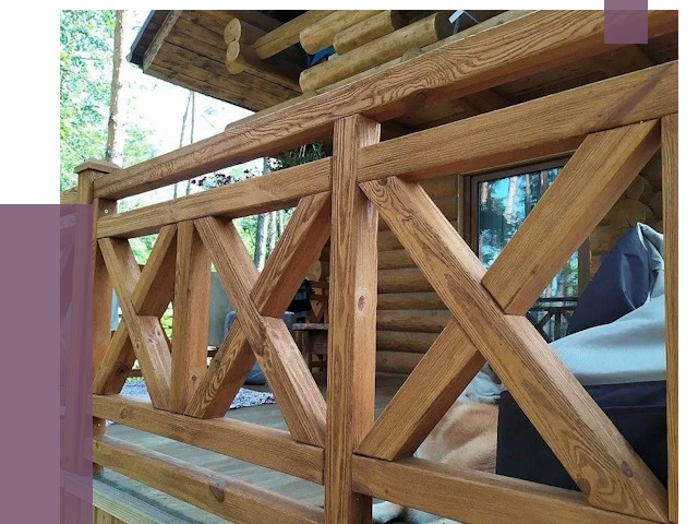 Деревянные перила под ключ в Чебоксарах от 7713 руб. 