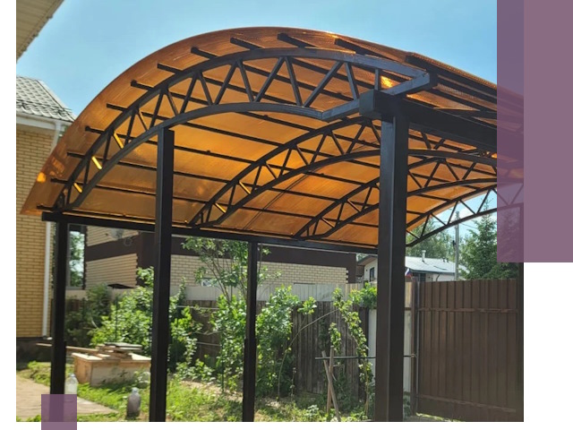 Изготовление навесов под ключ в Чебоксарах из качественных материалов