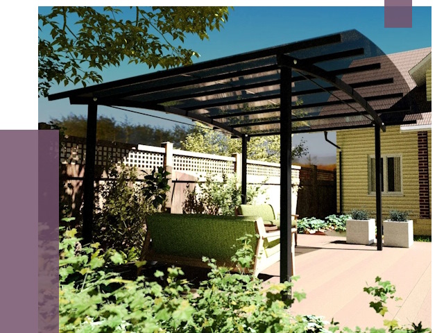 Навесы для террасы в Чебоксарах от 13112 руб. под ключ | ПРОЛЁТ-Чбк