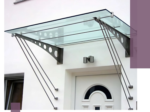 Козырьки над входом под ключ в Чебоксарах — изготовление и монтаж