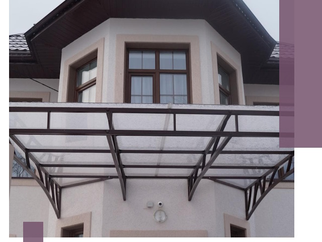 Козырьки из поликарбоната под ключ в Чебоксарах