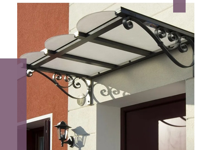 Односкатные козырьки в Чебоксарах от 8433 руб.  | ПРОЛЁТ-Чбк