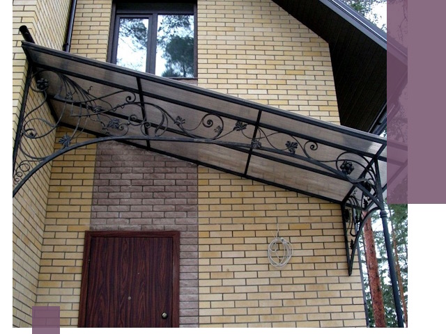 Односкатные козырьки из металла под ключ в Чебоксарах