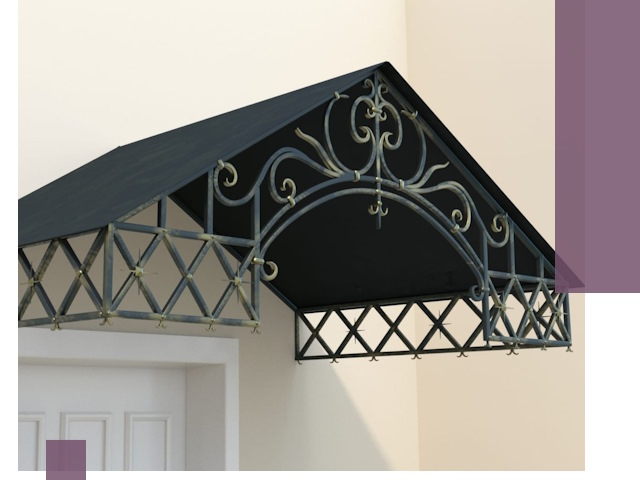 Двускатные металлические козырьки под ключ в Чебоксарах