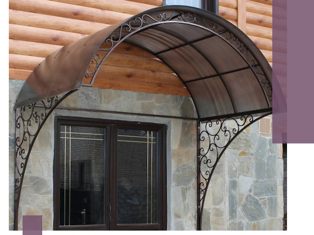 Арочные козырьки под ключ в Чебоксарах: изготовление и монтаж