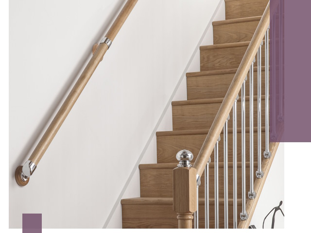 Пристенные поручни из стали и нержавейки под монтаж в Чебоксарах